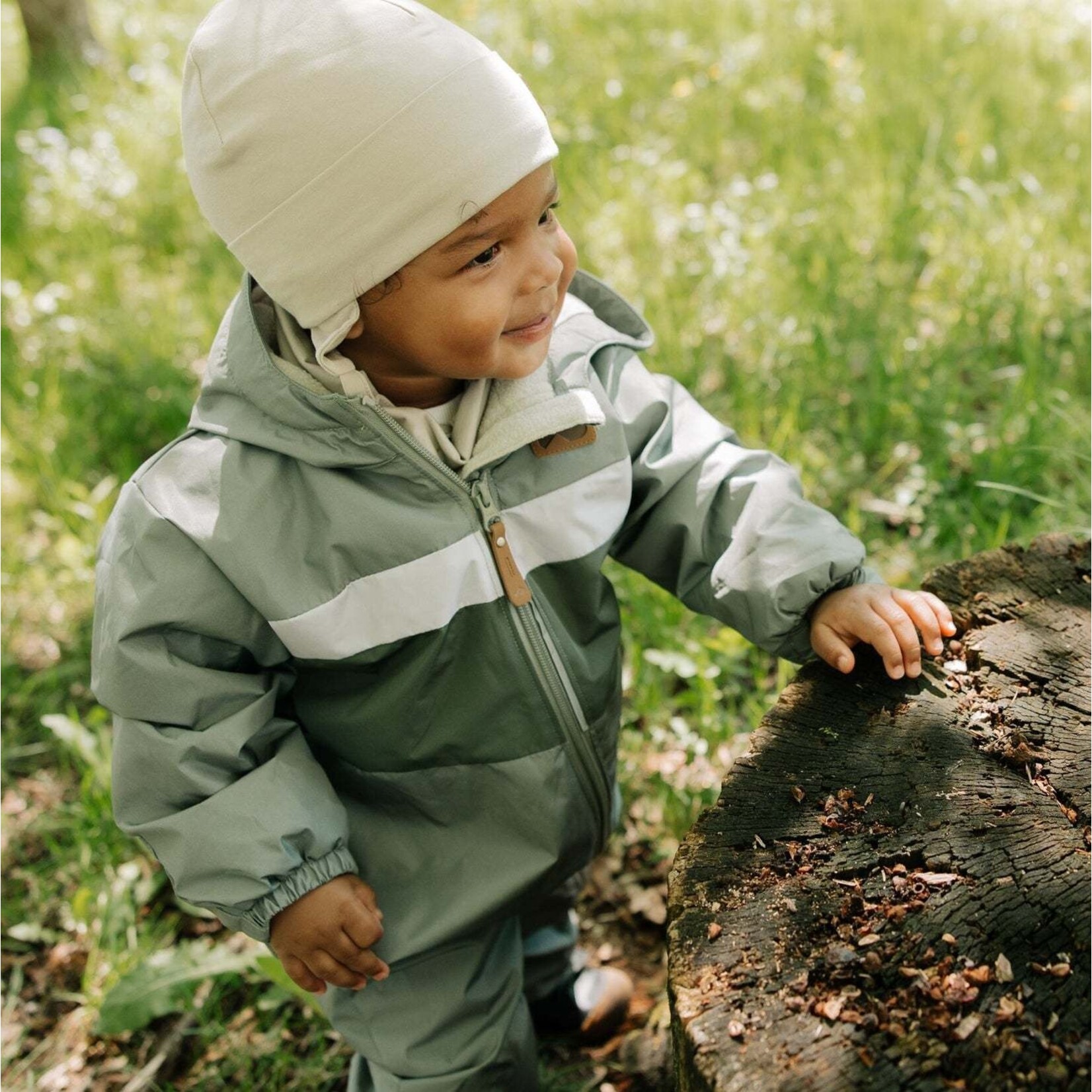 Perlimpinpin  PERLIMPINPIN - Mid-season baby outdoor one-piece set - Aspen, sand & army