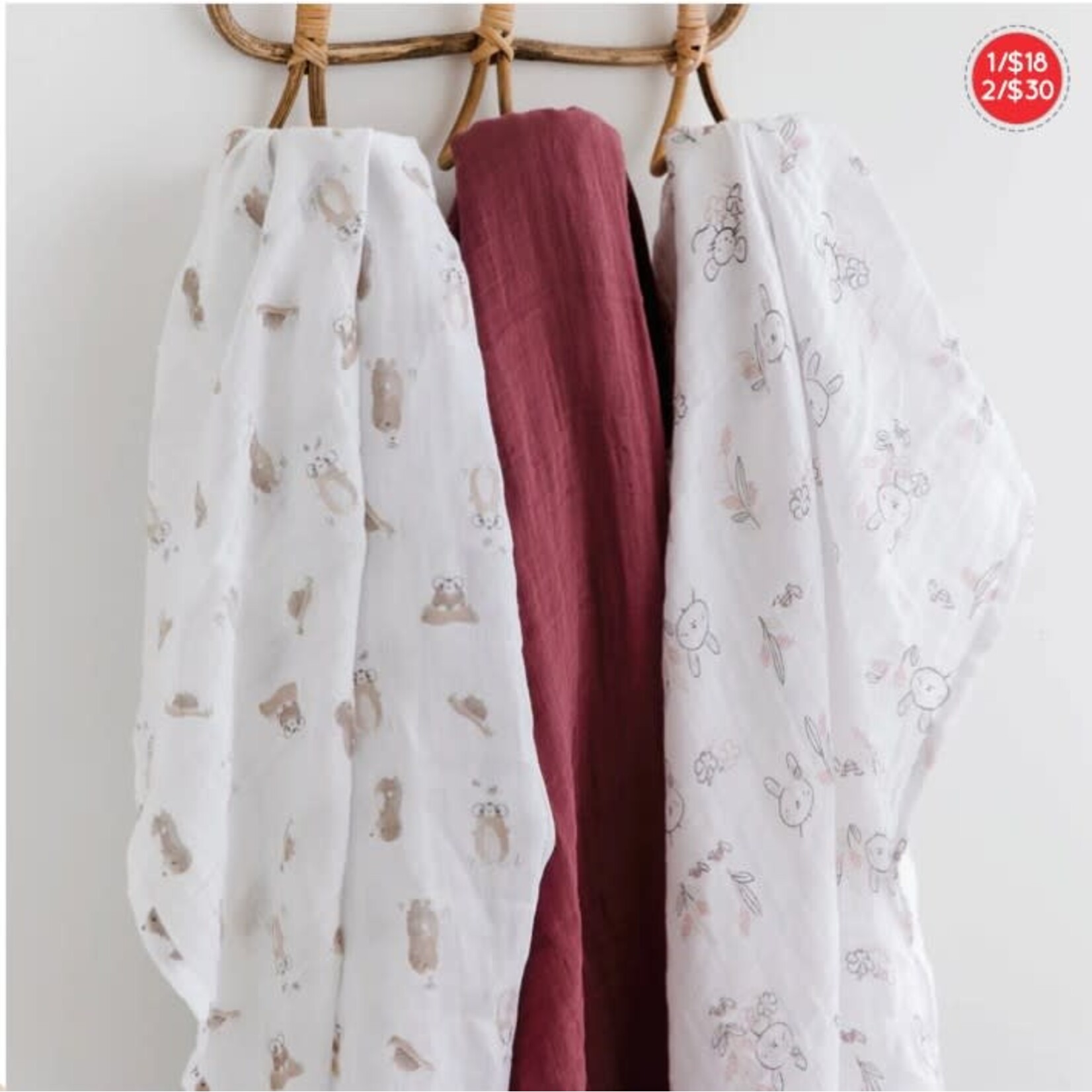 Perlimpinpin PERLIMPINPIN - Couverture de mousseline de coton 'Lapins'