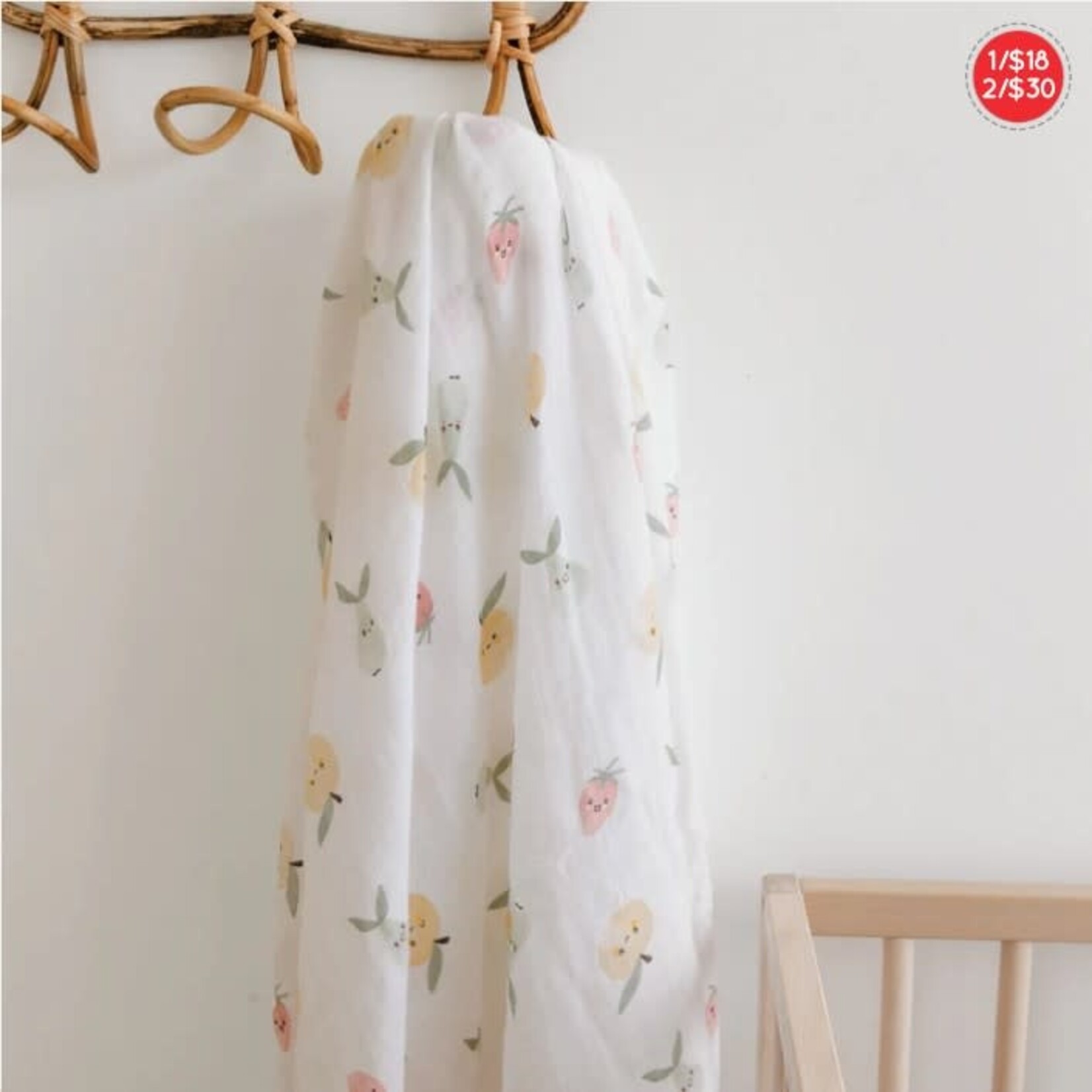 Perlimpinpin  PERLIMPINPIN - 'Fruits' Cotton Muslin Blanket