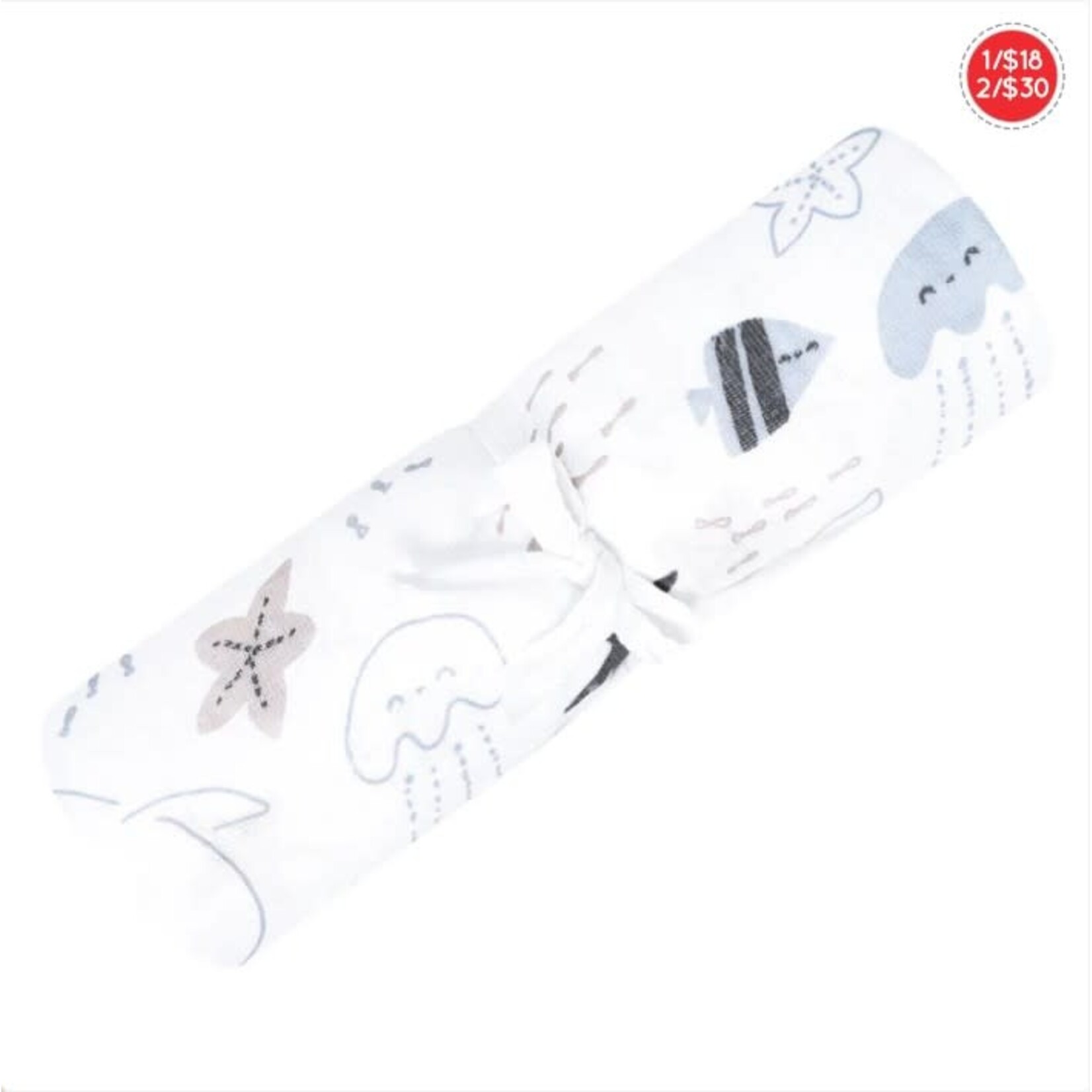 Perlimpinpin PERLIMPINPIN - 'Sea' Cotton Muslin Blanket