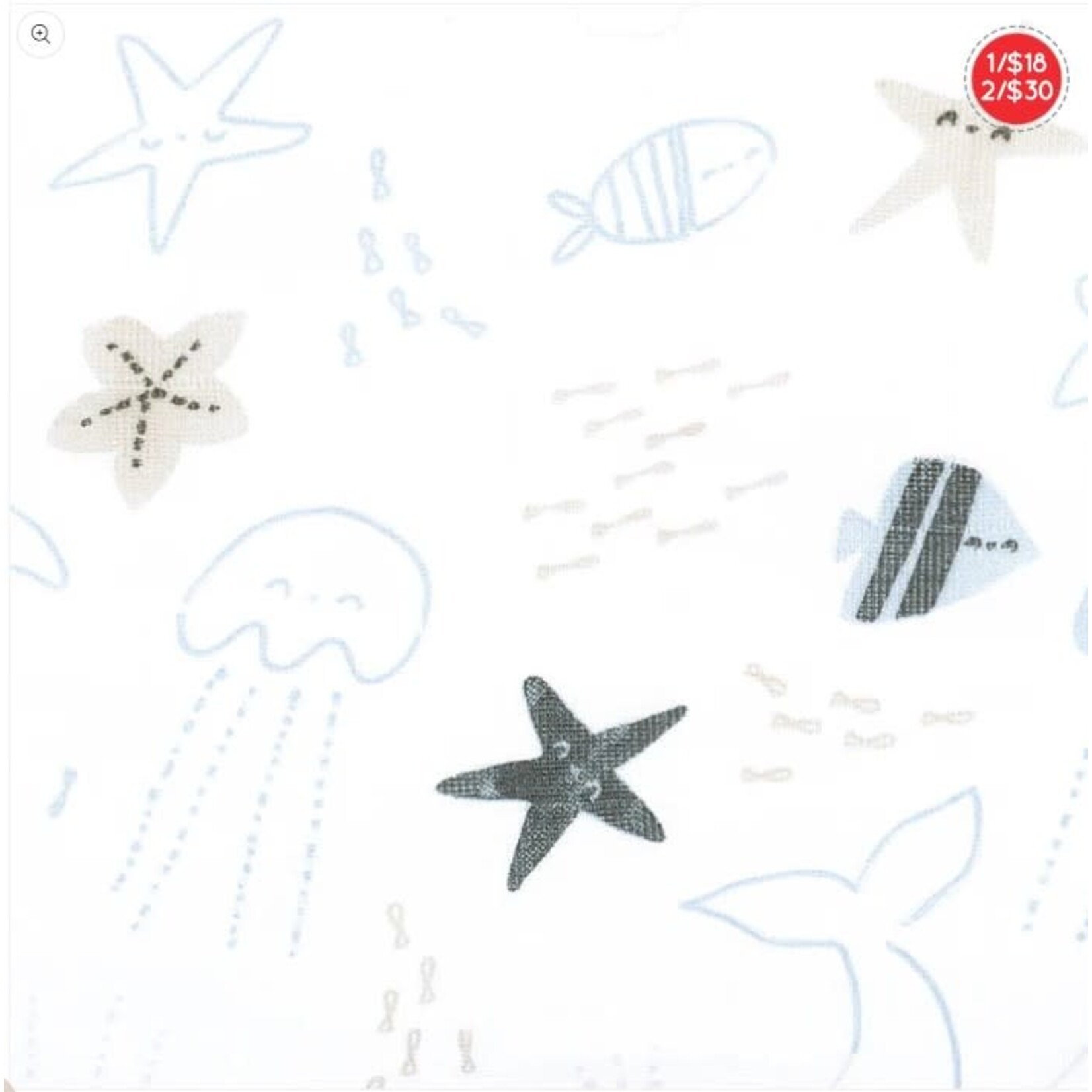 Perlimpinpin PERLIMPINPIN - 'Sea' Cotton Muslin Blanket