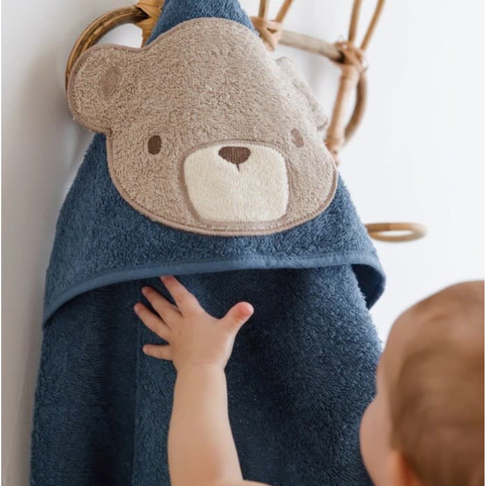 Perlimpinpin  PERLIMPINPIN - Blue 'Bear' Hooded Bath Towel