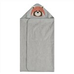Perlimpinpin PERLIMPINPIN - Grey hooded bath towel for children 'Red Panda'