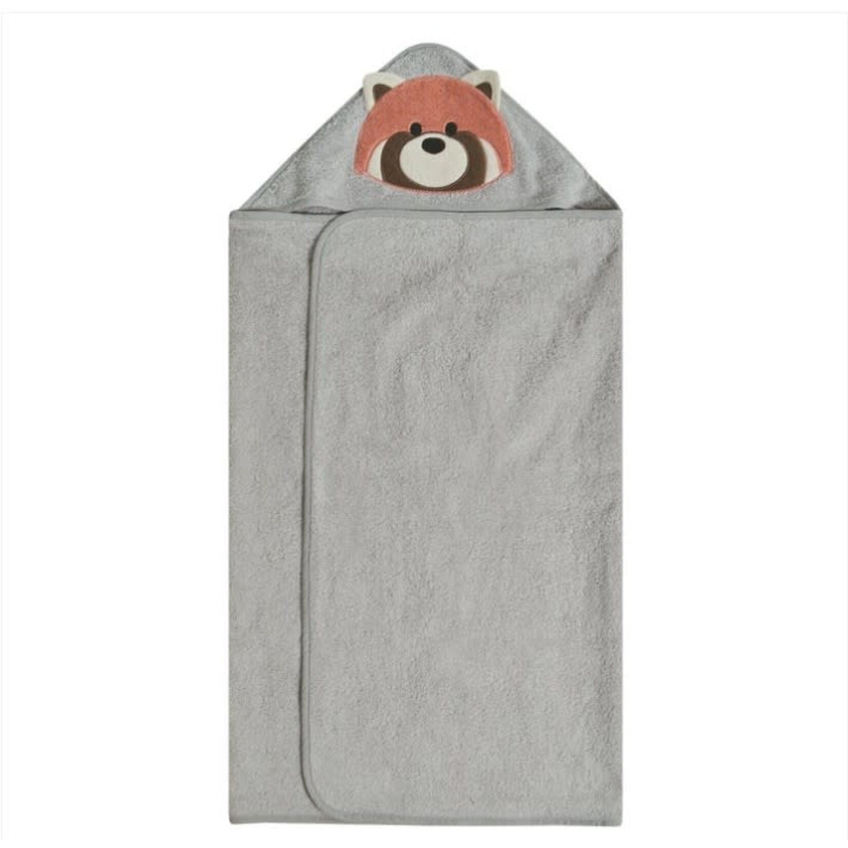Perlimpinpin PERLIMPINPIN - Grey hooded bath towel for children 'Red Panda'