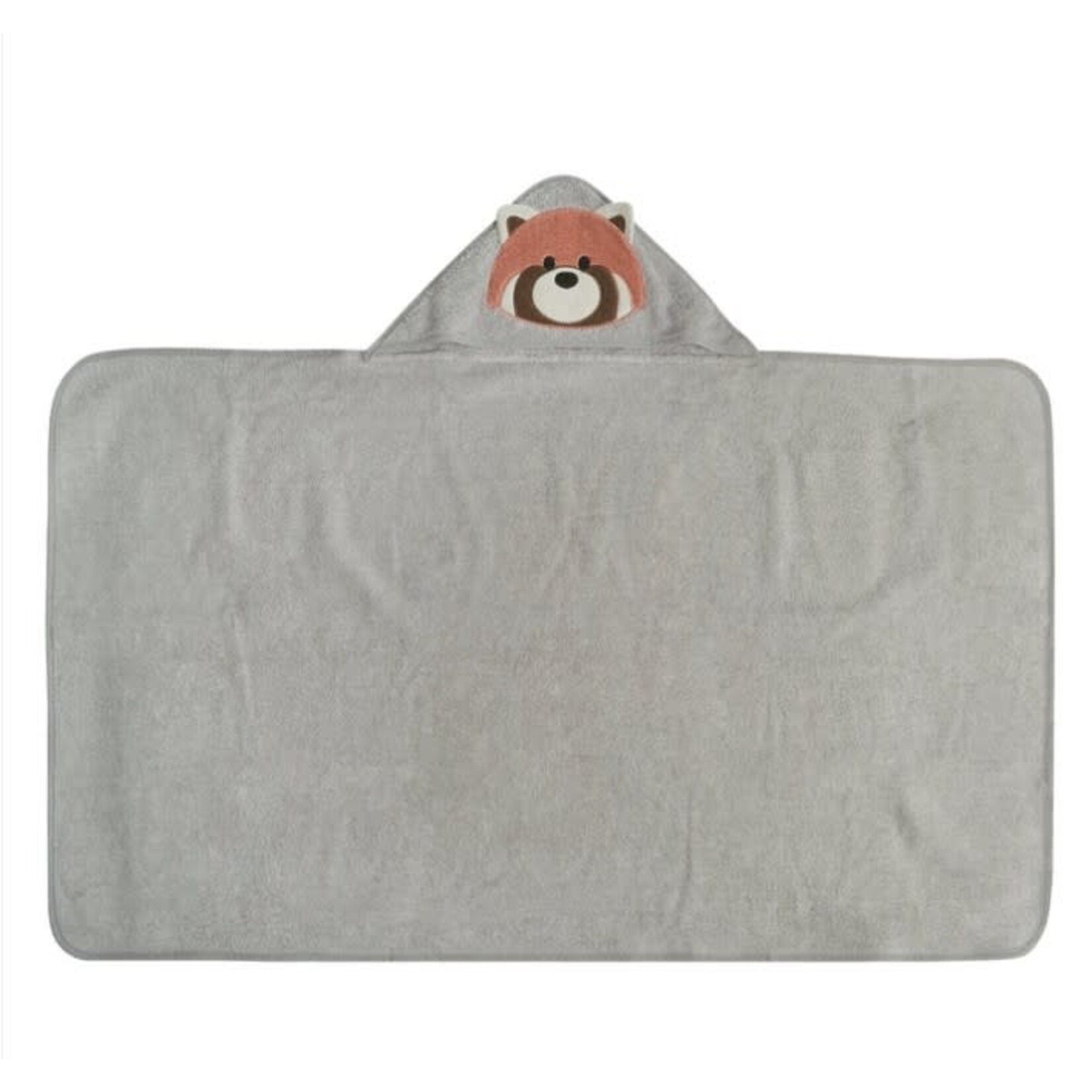 Perlimpinpin PERLIMPINPIN - Grey hooded bath towel for children 'Red Panda'