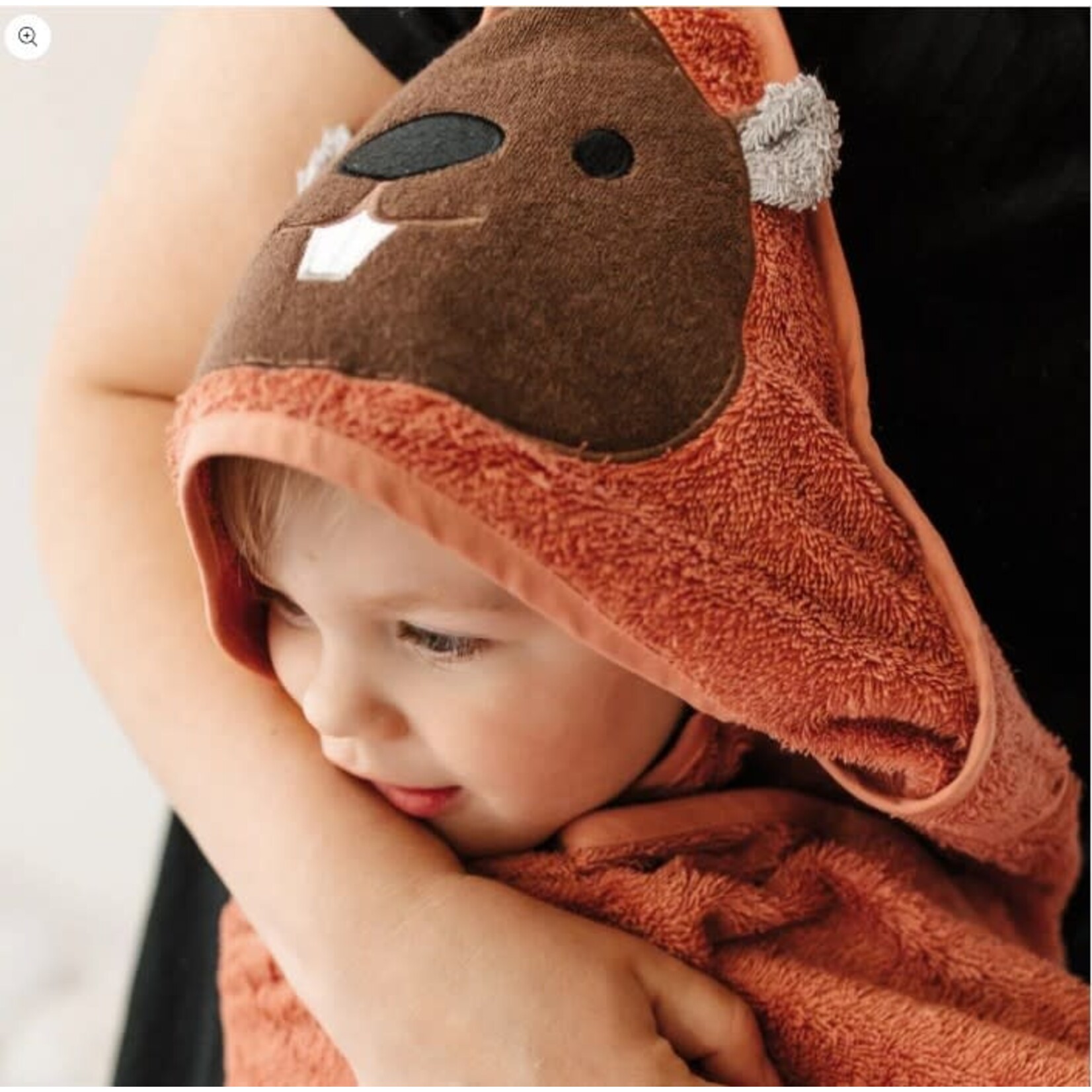 Perlimpinpin PERLIMPINPIN - Orange hooded bath towel for children 'Beaver'