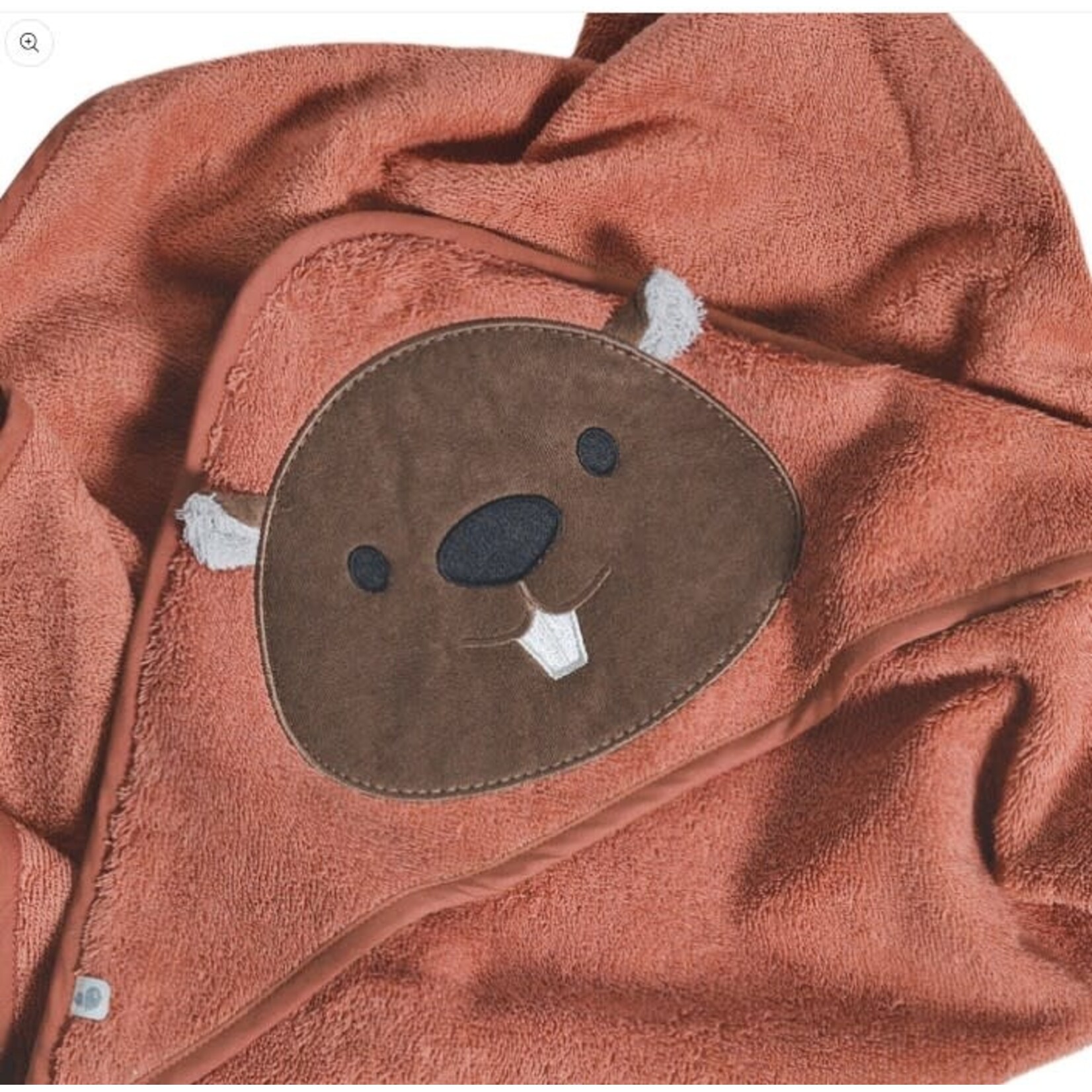 Perlimpinpin PERLIMPINPIN - Orange hooded bath towel for children 'Beaver'
