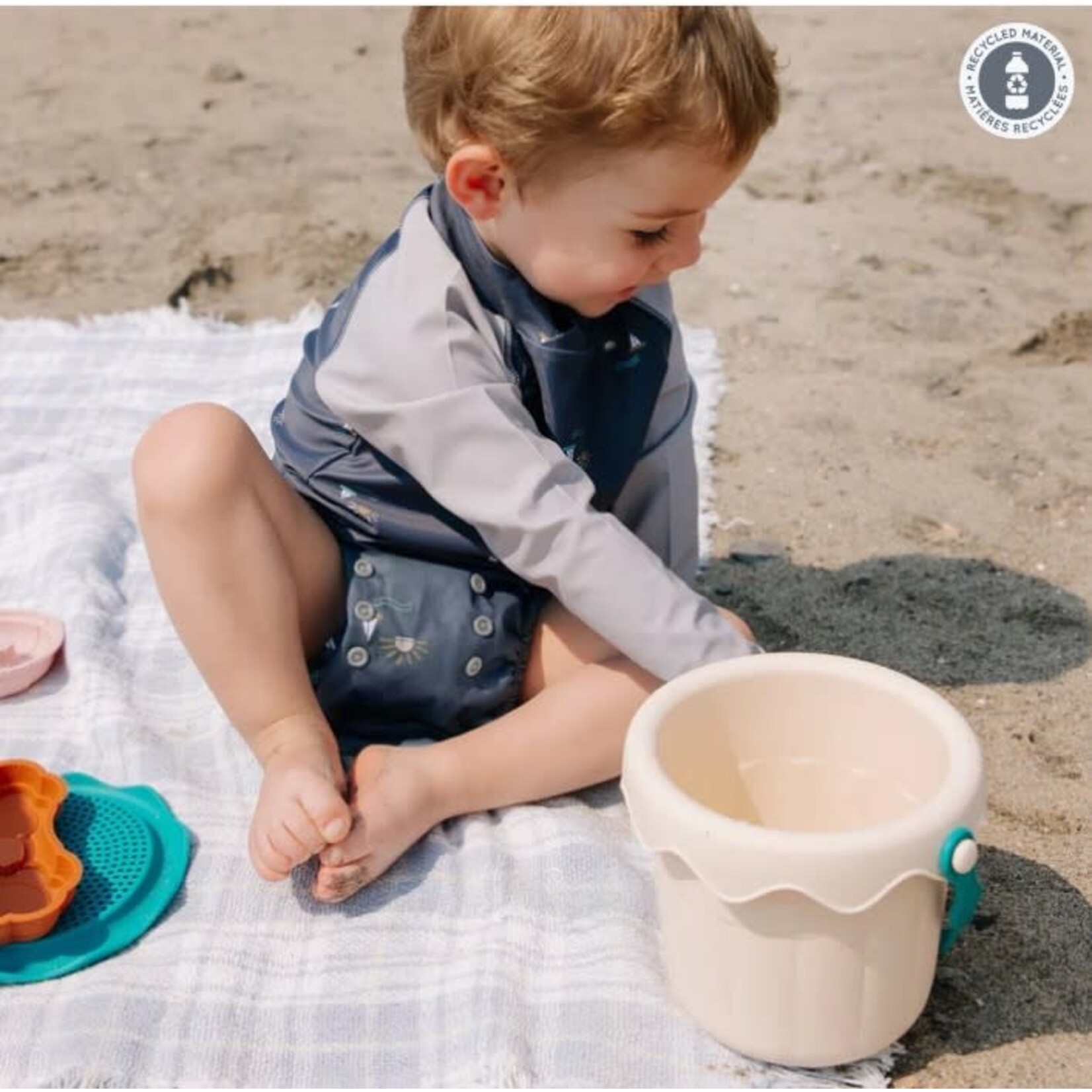 Perlimpinpin  PERLIMPINPIN - Adjustable swim diaper (10-35 lbs) – Sailboats