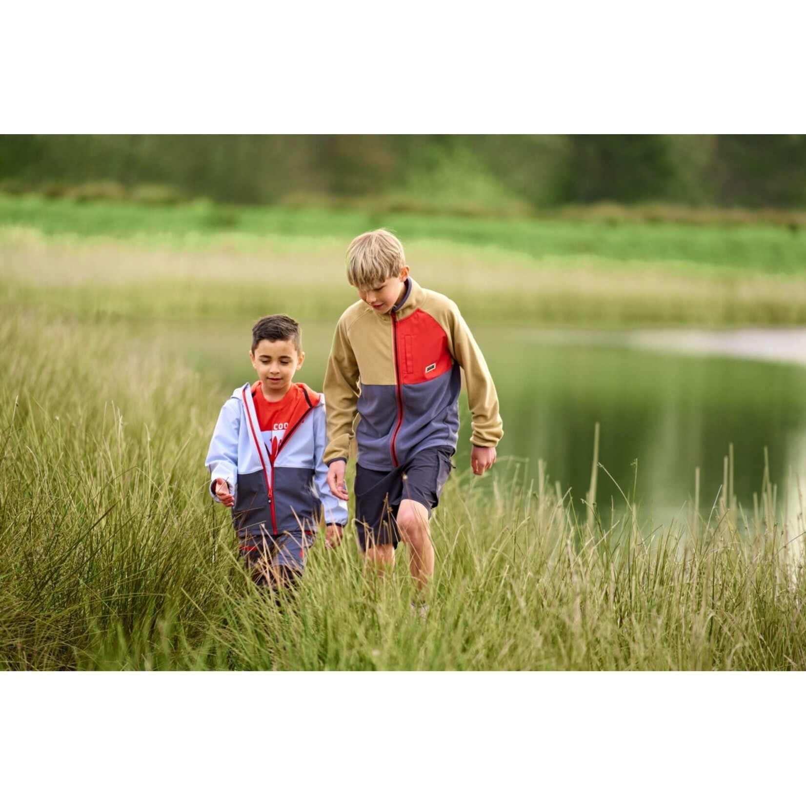 Color Kids COLORKIDS - Manteau mi-saison colorblock imperméable 'Cerulean'