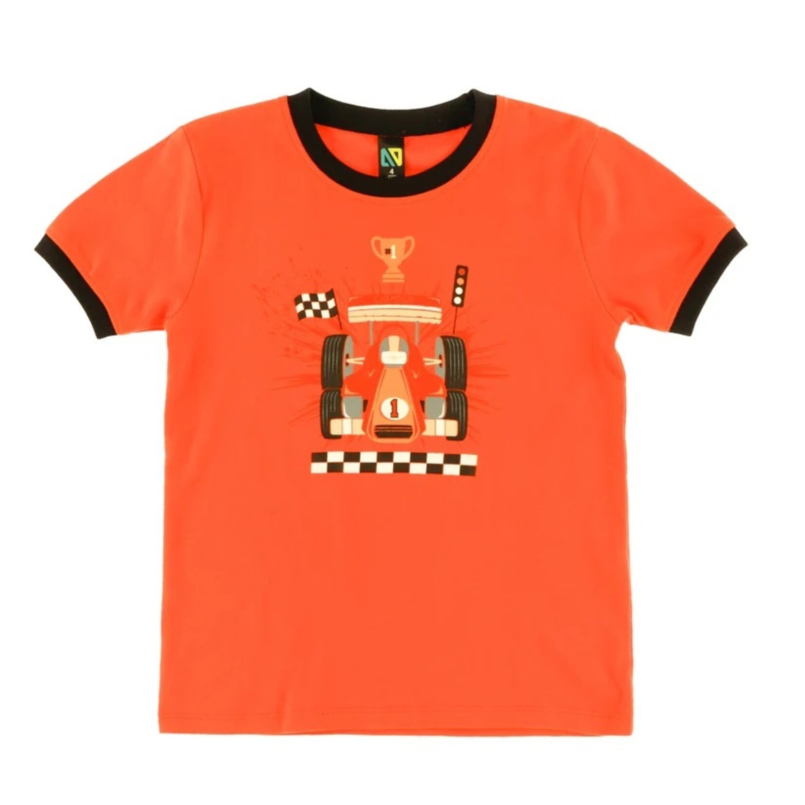 Nanö NANÖ - Pyjama 3 morceaux noir et orange à imprimé de voitures de courses