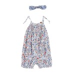 Nanö NANÖ - 2-piece set - Floral romper with matching headband 'Ohé matelot!'