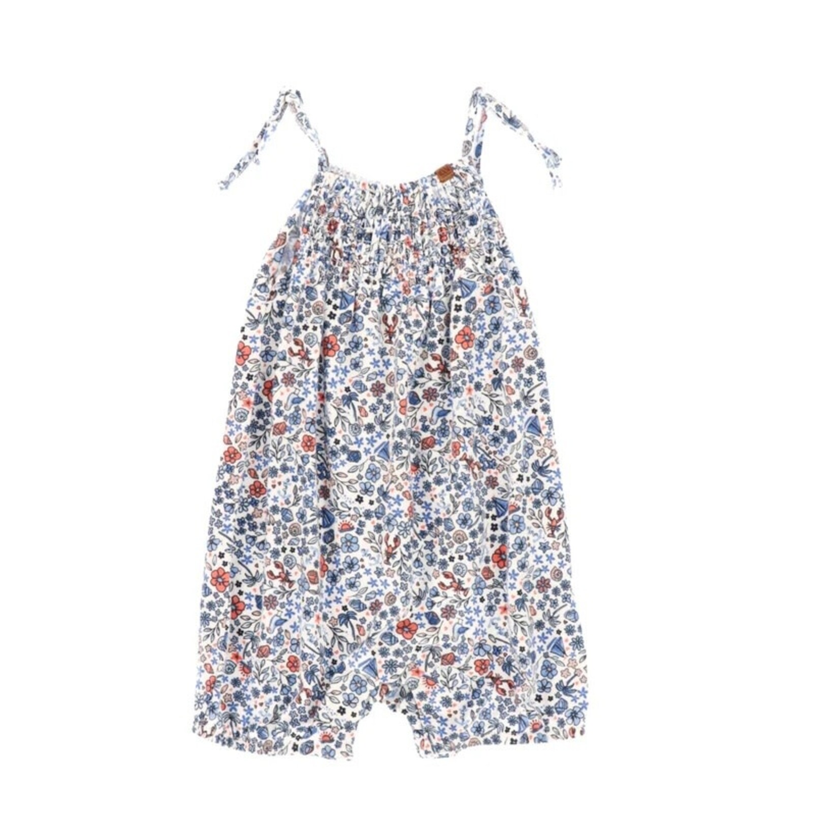 Nanö NANÖ - 2-piece set - Floral romper with matching headband 'Ohé matelot!'