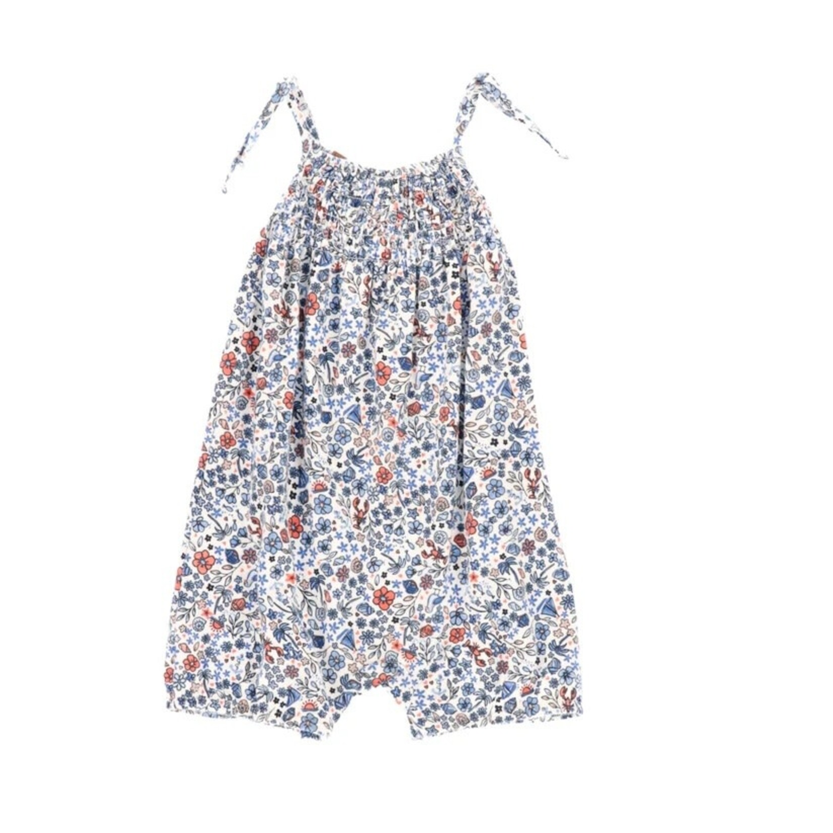 Nanö NANÖ - 2-piece set - Floral romper with matching headband 'Ohé matelot!'