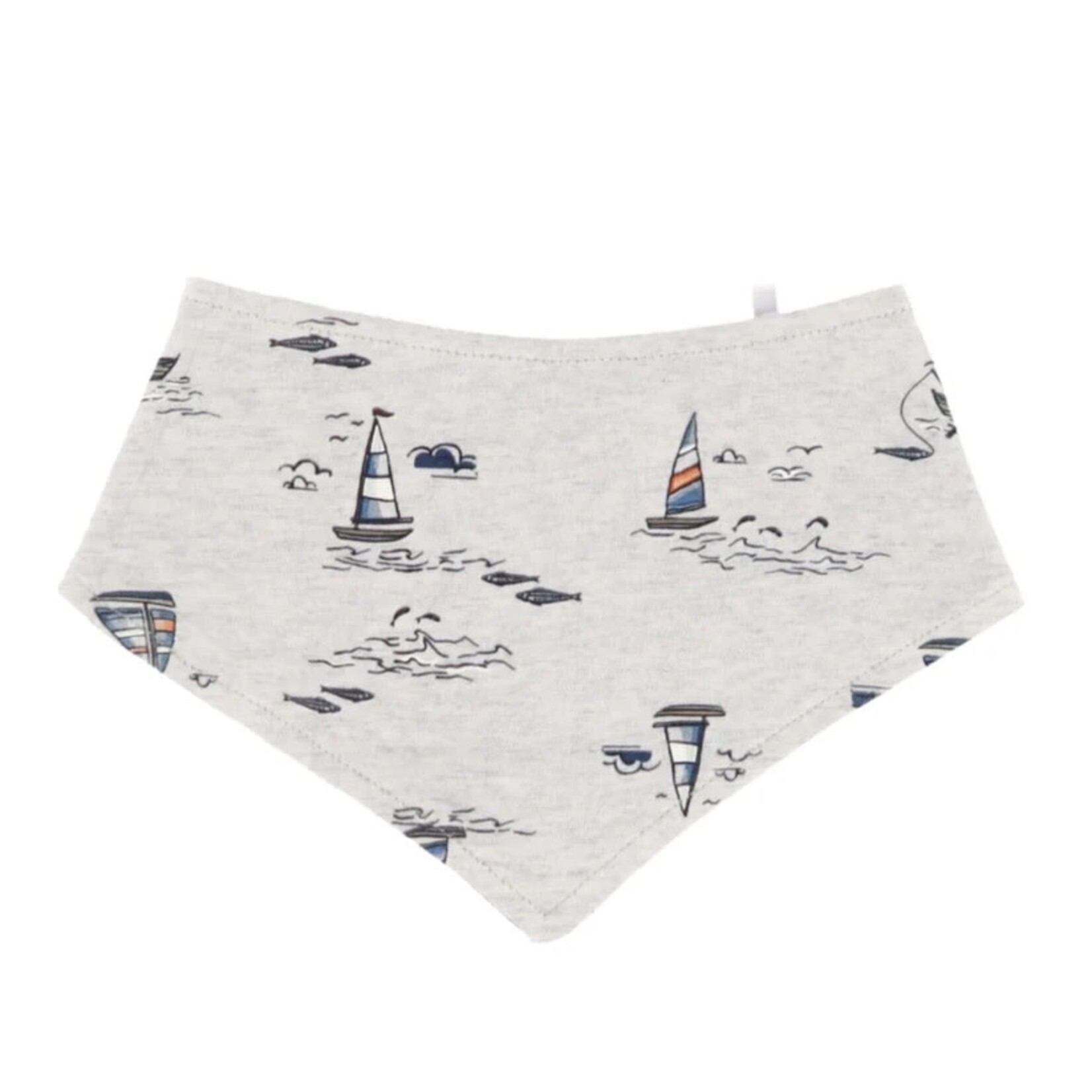 Nanö NANÖ - 3-piece set - Grey T-shirt with boat print, blue shorts and reversible bib  'Club de l'océan'