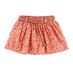 Nanö NANÖ - Jupe culotte rose orangé en crêpe à imprimé floral 'Le club des cowgirls'