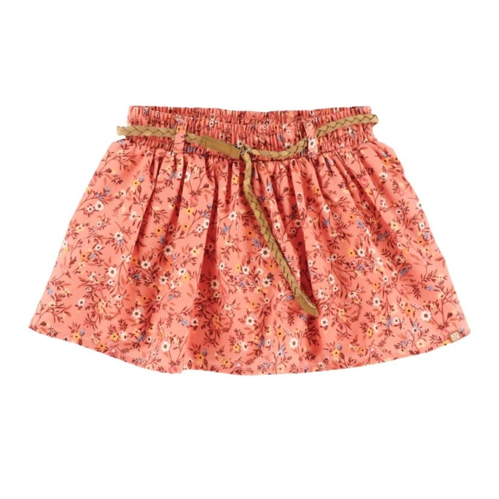 Nanö NANÖ - Jupe culotte rose orangé en crêpe à imprimé floral 'Le club des cowgirls'