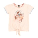 Nanö NANÖ - Beige T-shirt with print of a cowgirl on a horse in the West 'The Cowgirls Club'