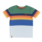 Nanö NANÖ - Short-sleeved jersey T-shirt with green, orange, yellow and blue stripes 'Off Road'