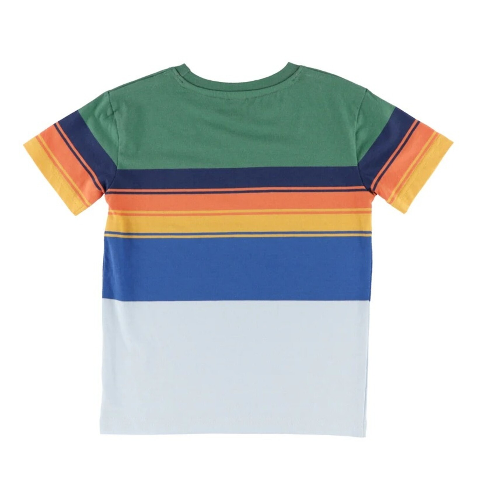 Nanö NANÖ - Short-sleeved jersey T-shirt with green, orange, yellow and blue stripes 'Off Road'