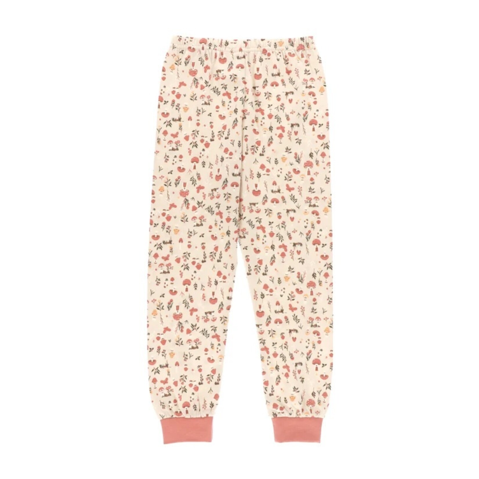 Nanö NANÖ - Ivory and pink 3-piece pyjama set with hedgehog and mushroom print