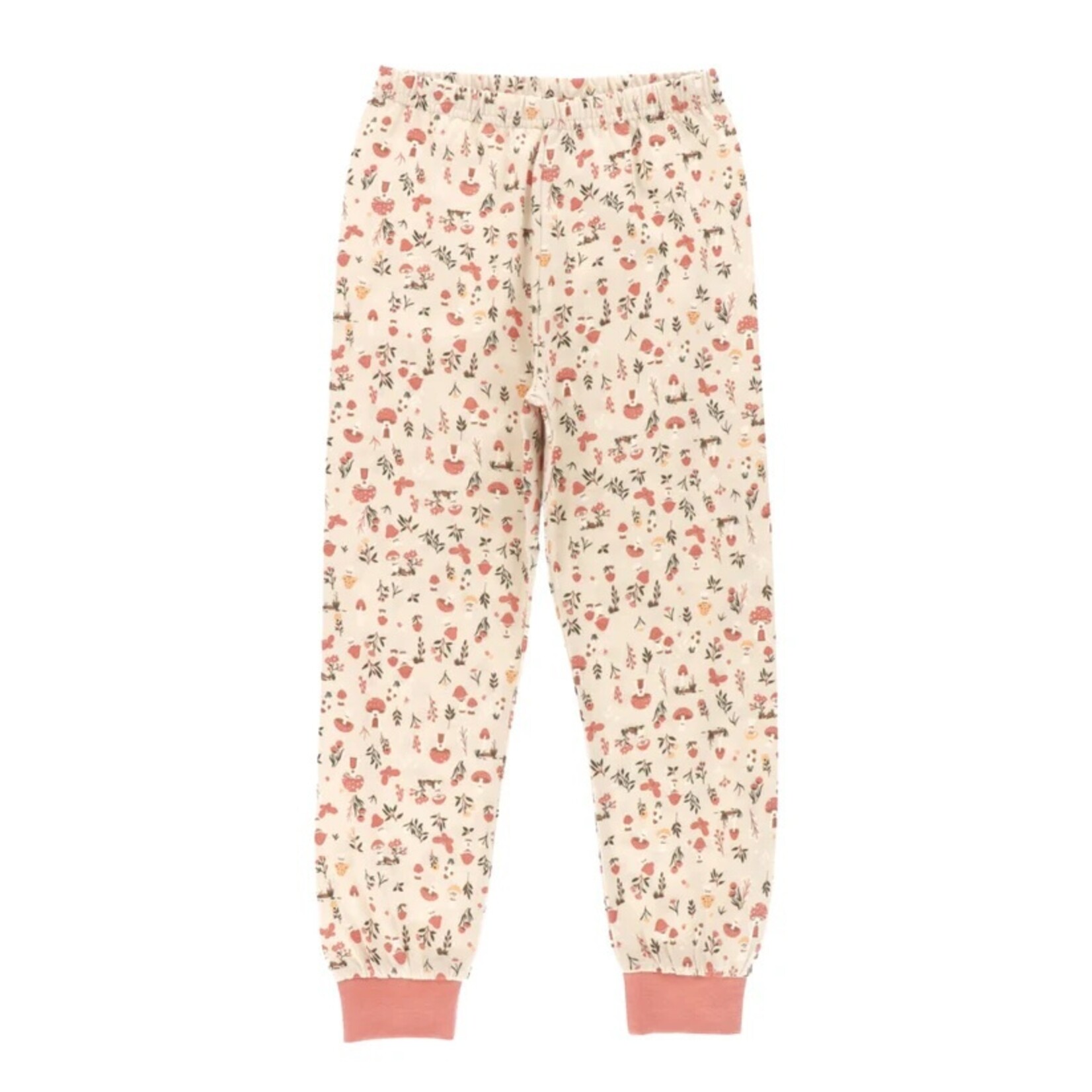 Nanö NANÖ - Ivory and pink 3-piece pyjama set with hedgehog and mushroom print