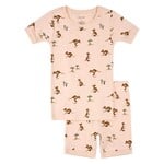Petit Lem PETIT LEM - Ensemble pyjama court rose pâle avec imprimé de kangourous