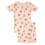 Petit Lem PETIT LEM - Pale pink short pyjama set with kangaroo print