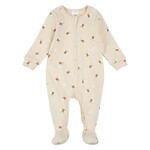 Petit Lem PETIT LEM - Beige ribbed baby pyjamas with bee print