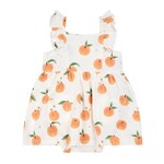 Petit Lem PETIT LEM - White peach print bodysuit dress with straps
