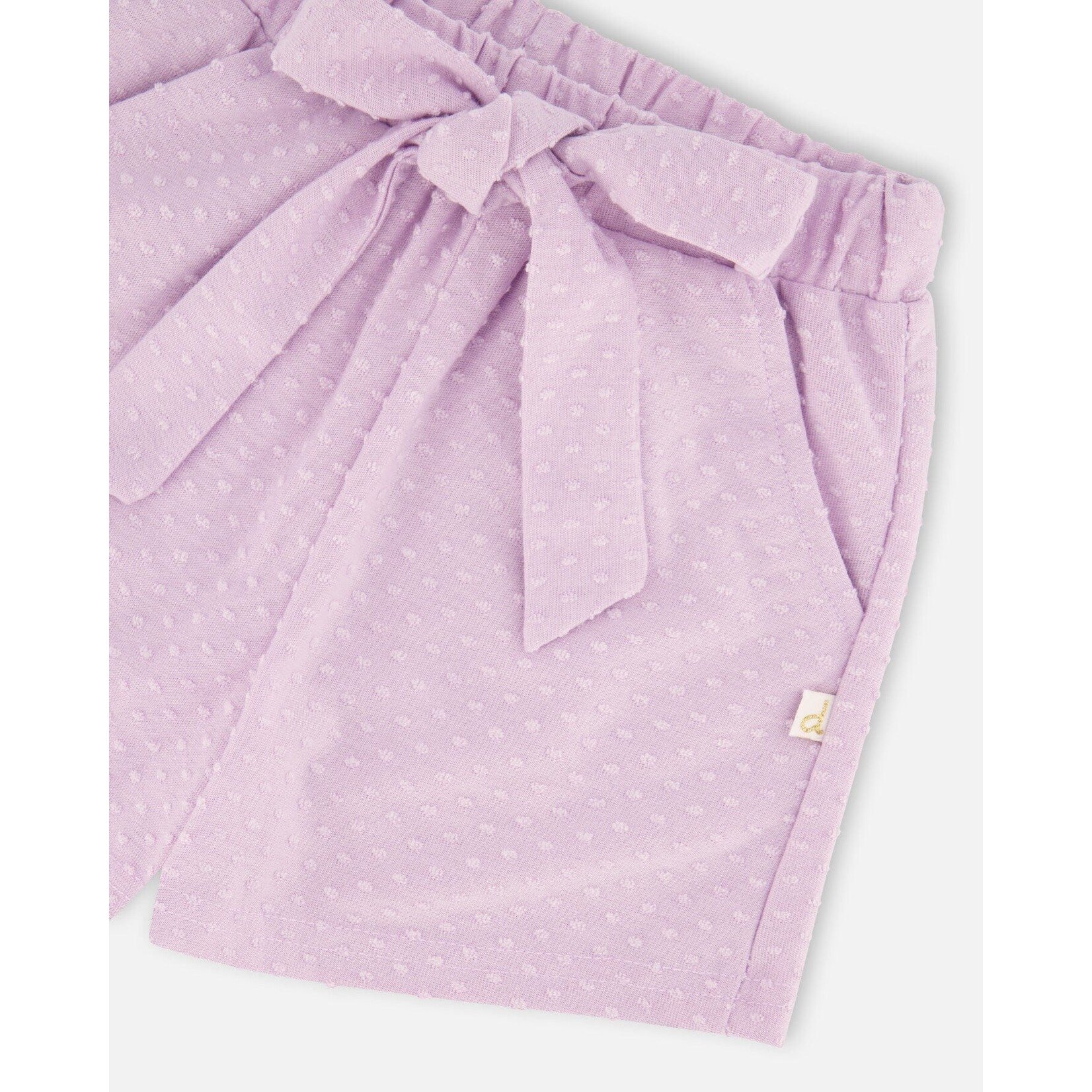 Deux par Deux DEUX PAR DEUX -Short en jersey lavande 'Trèfles et violettes'