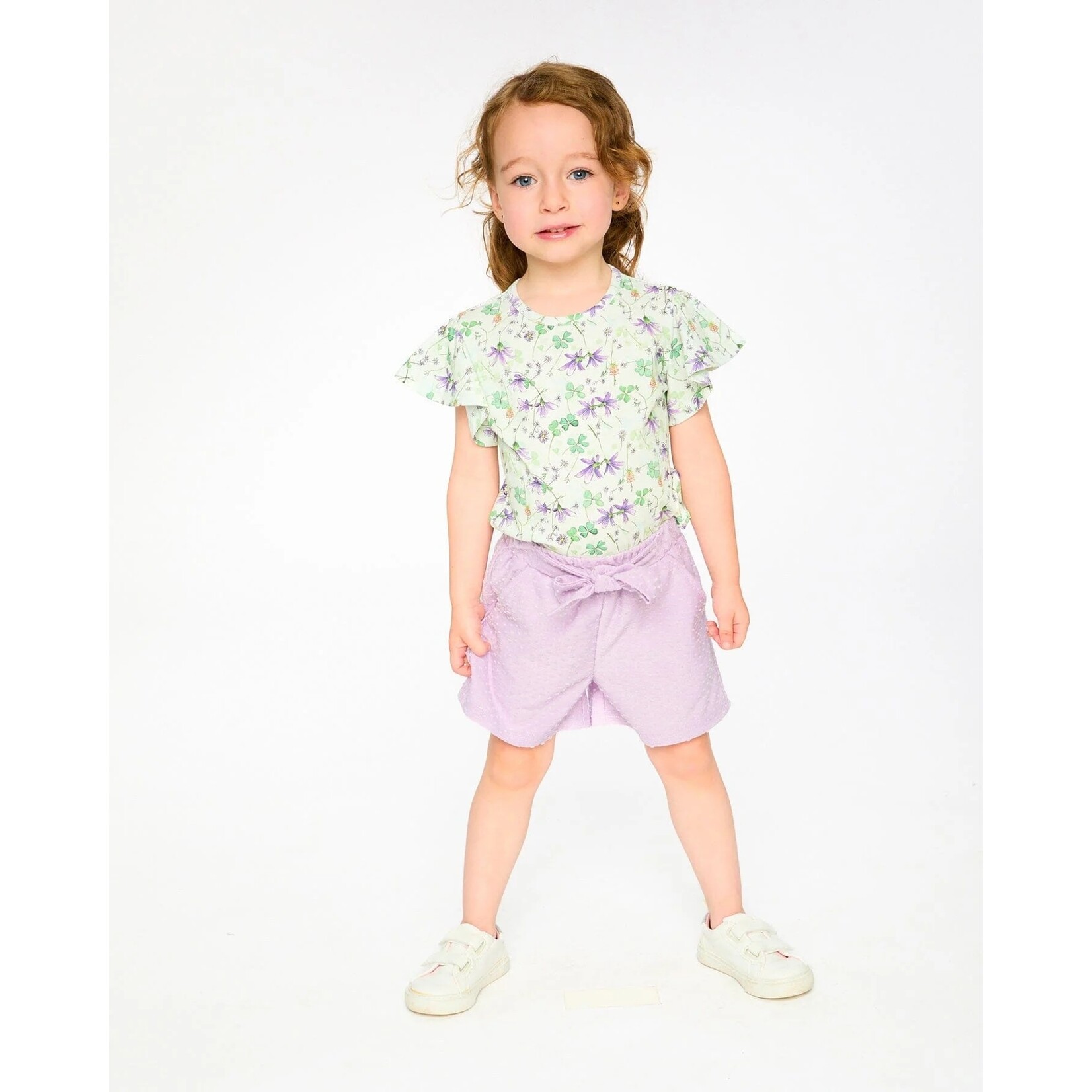 Deux par Deux DEUX PAR DEUX - Lavender jersey shorts 'Clover and violet'