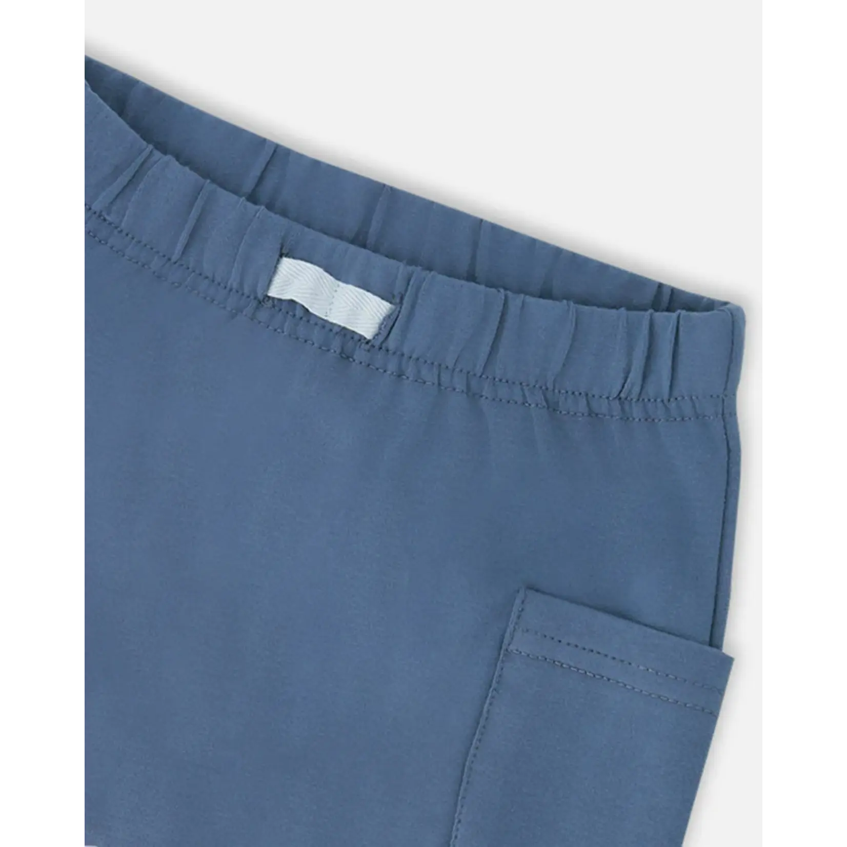 Deux par Deux DEUX PAR DEUX - 'Heather grey jersey t-shirt and medium blue shorts with 'Turtle Steps' turtle print