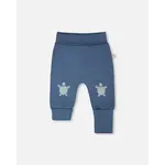 Deux par Deux DEUX PAR DEUX - Pantalon évolutif en jersey de coton biologique bleu moyen 'À pas de tortue'