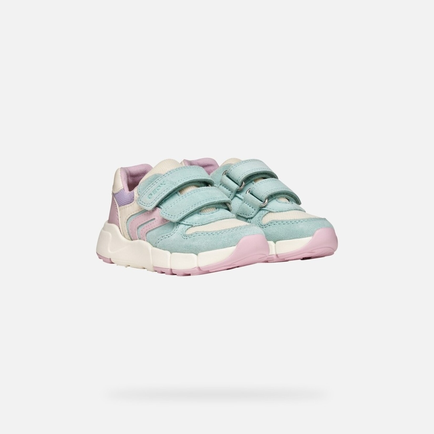Geox GEOX - 'B Flexyper Mini' Velcro Sports Shoes - Sea Green/Pink