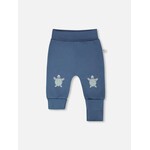 Deux par Deux DEUX PAR DEUX - Medium blue 'Turtle Steps' organic cotton jersey adjustable trousers
