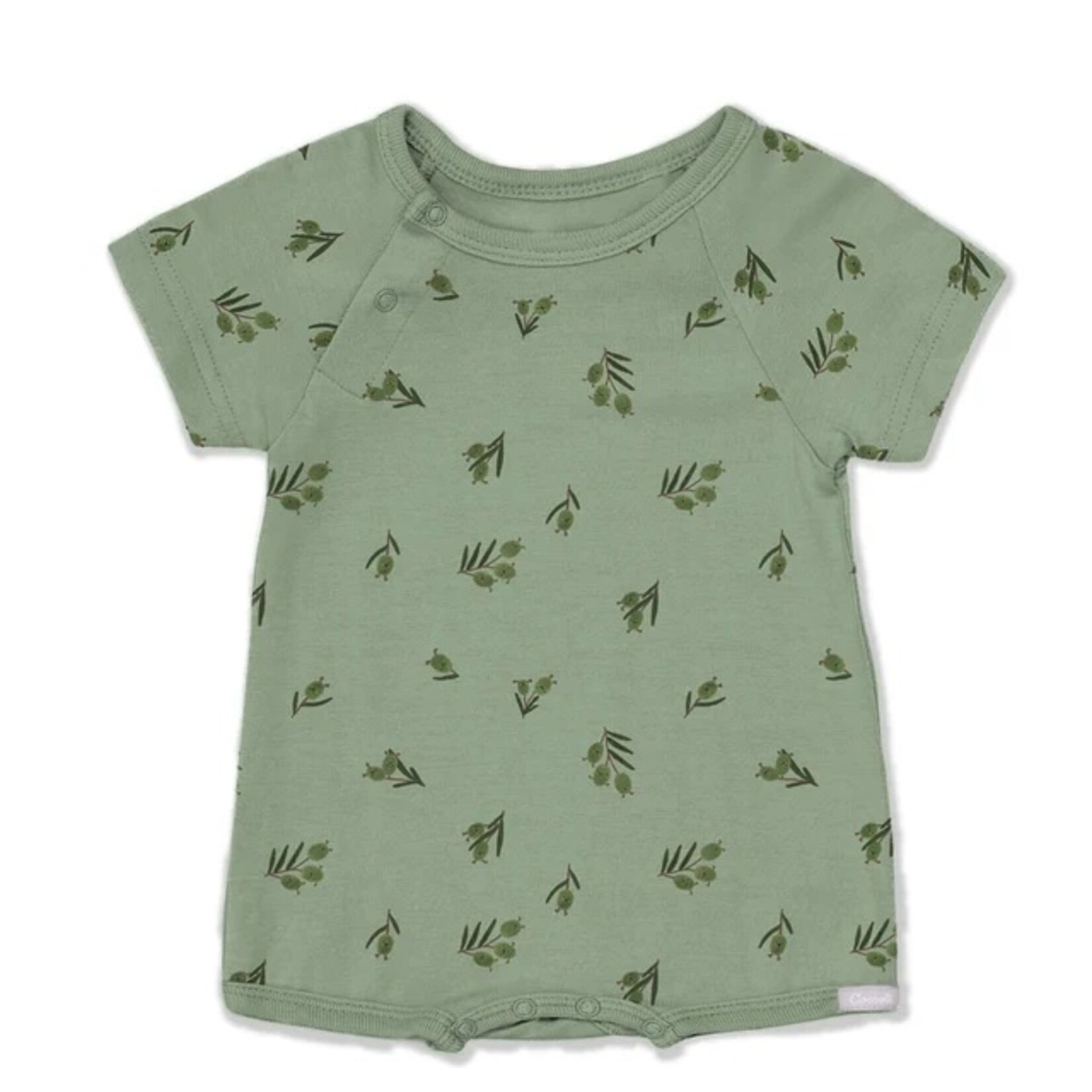 Coccoli COCCOLI - Green baby romper with olive print
