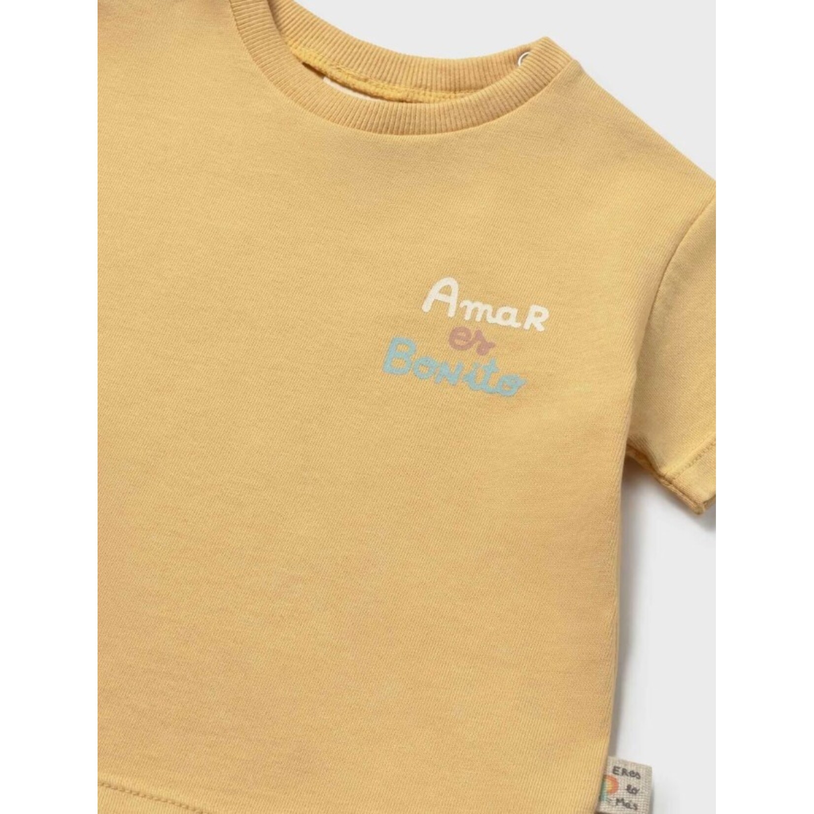Mayoral MAYORAL - Yellow short-sleeved T-shirt 'Amar et Bonito'