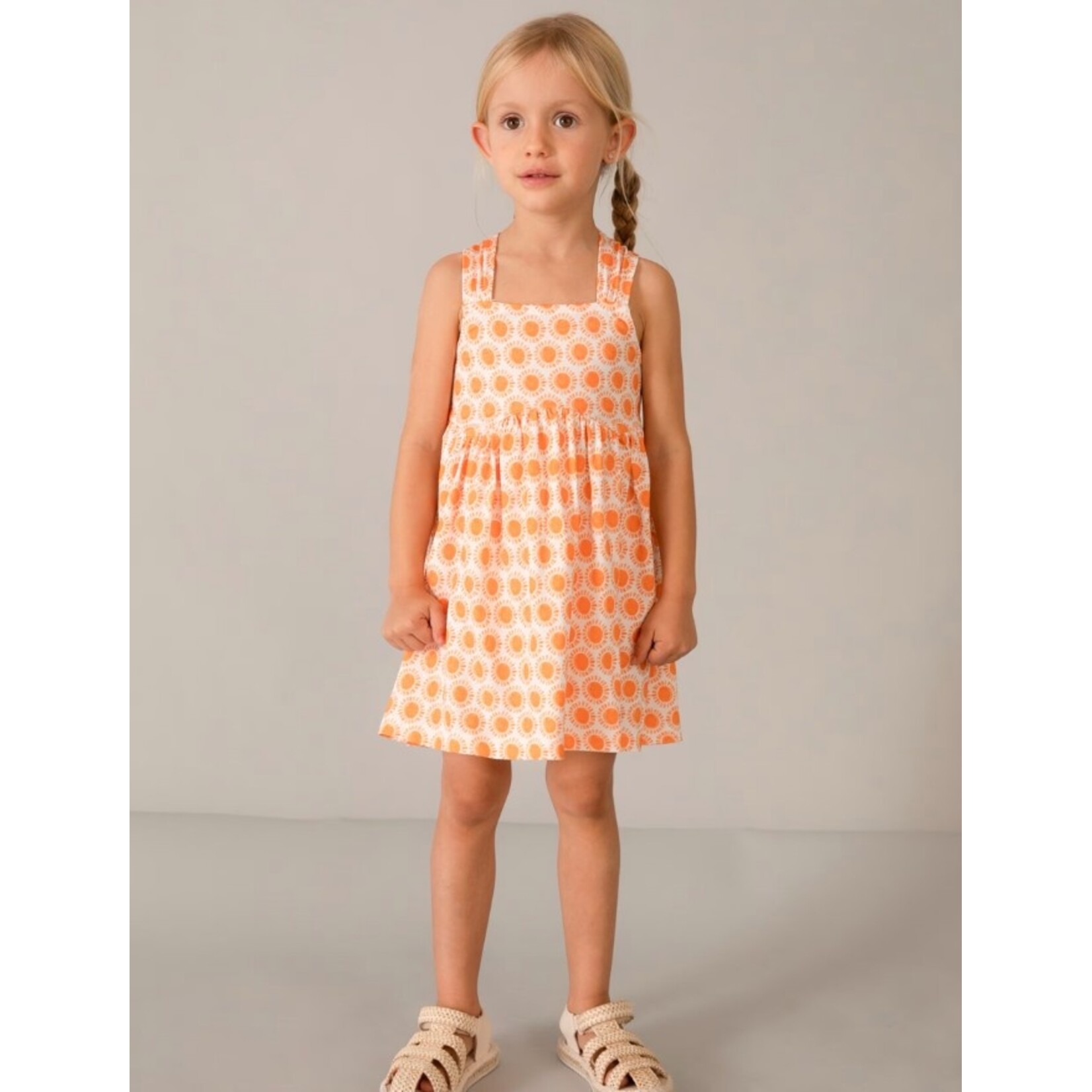 Mayoral MAYORAL - Orange dress with sun print