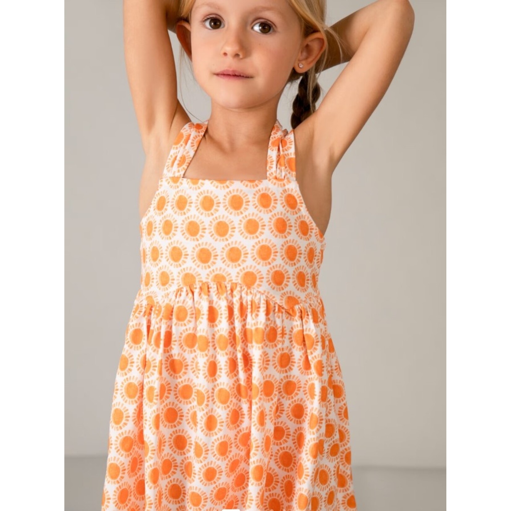 Mayoral MAYORAL - Orange dress with sun print
