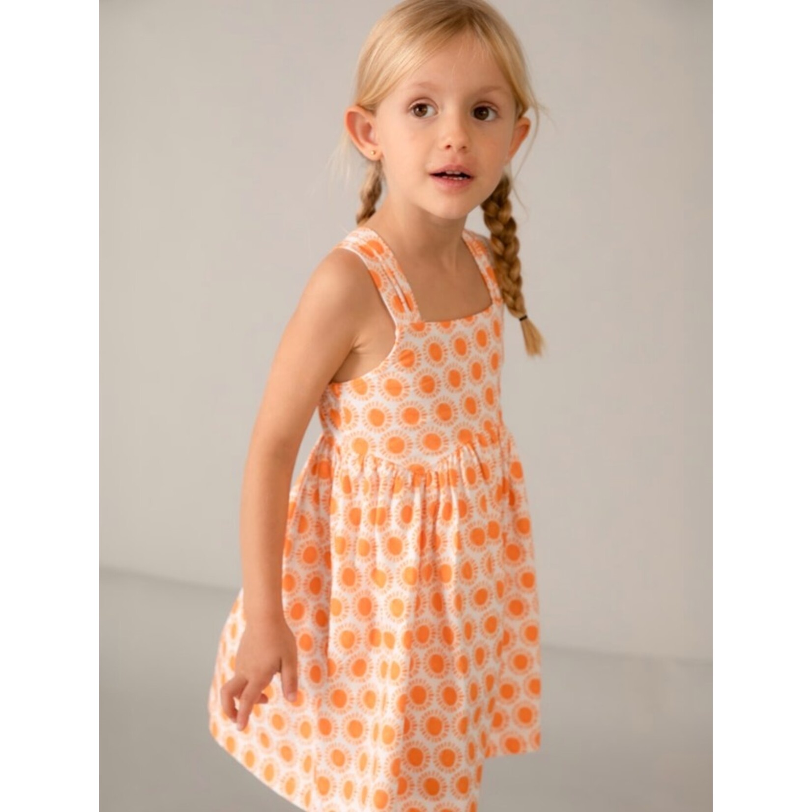 Mayoral MAYORAL - Orange dress with sun print