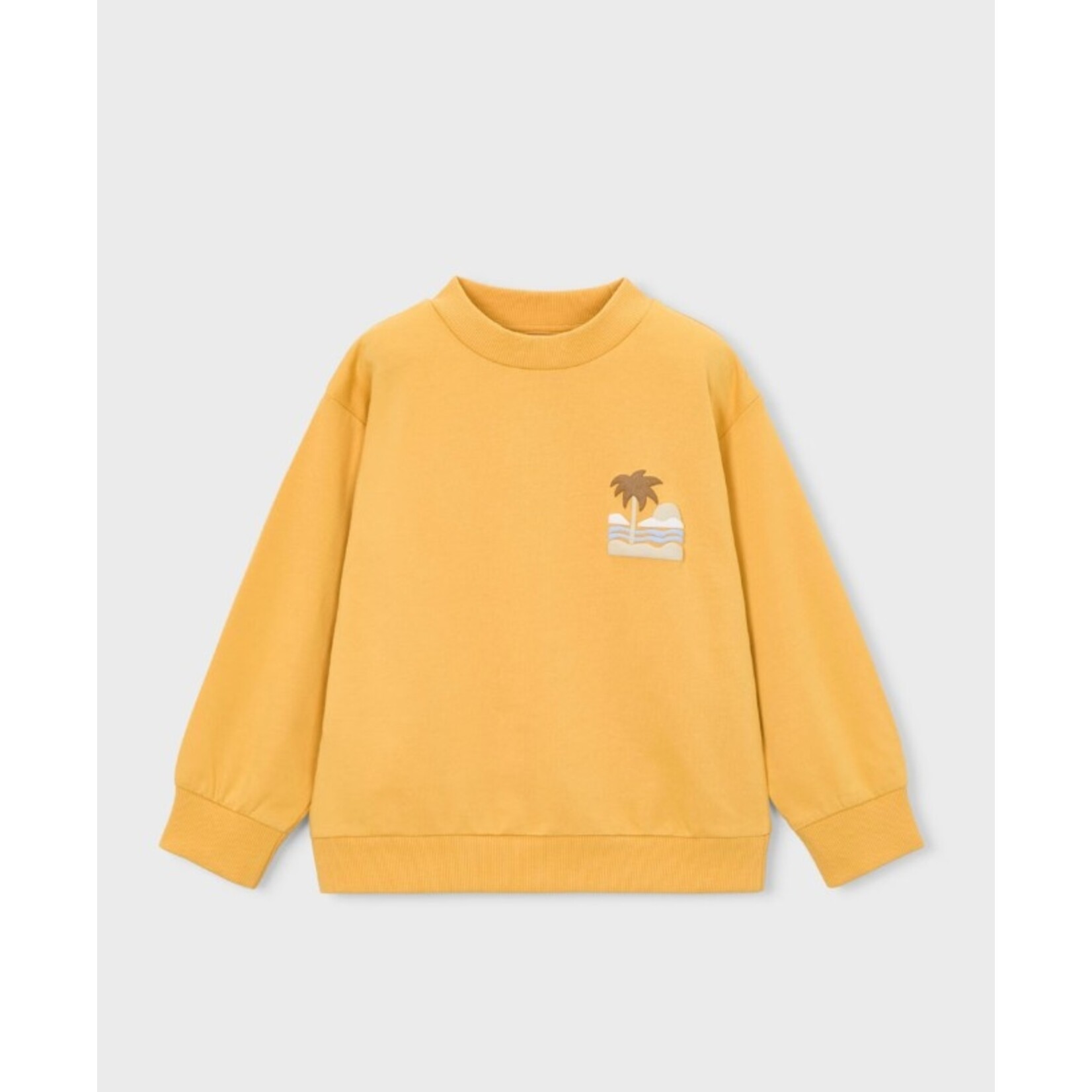 Mayoral MAYORAL - Peach long-sleeved pullover style sweater with a palm tree design