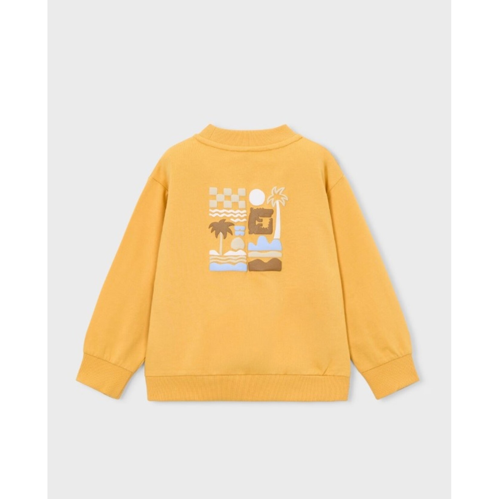 Mayoral MAYORAL - Peach long-sleeved pullover style sweater with a palm tree design