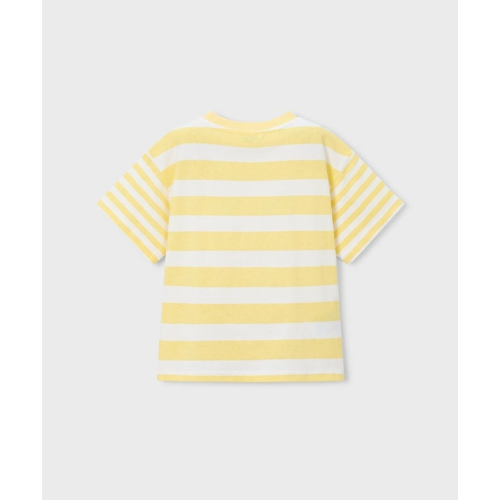 Mayoral MAYORAL - T-shirt blanc rayé jaune avec motif relief de poissons