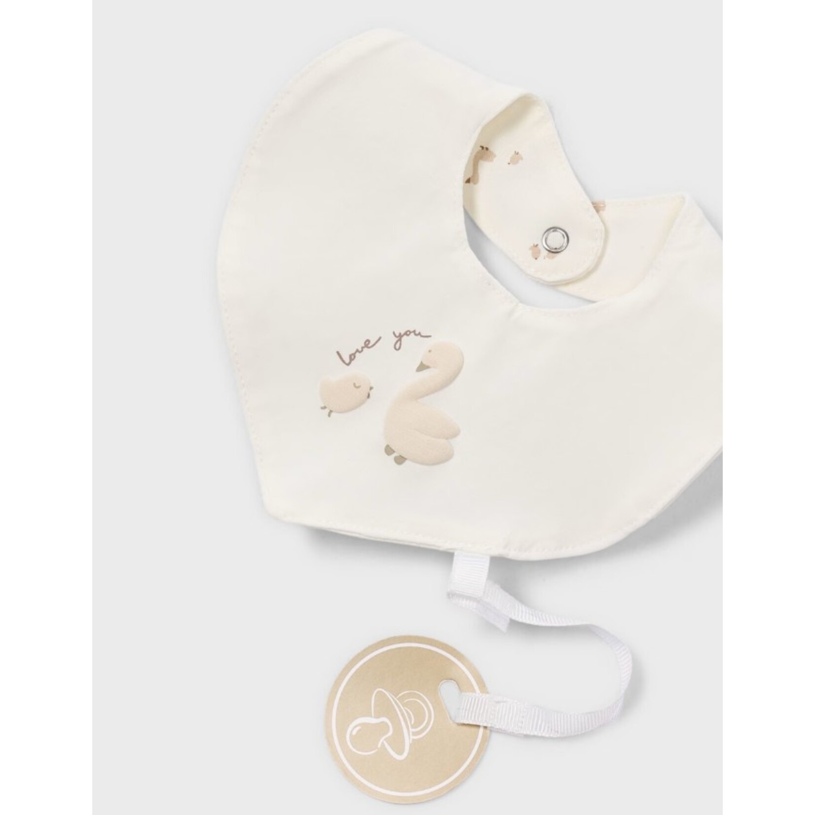 Mayoral MAYORAL - 3-piece set - Short pyjamas, bib and beige socks with duck print