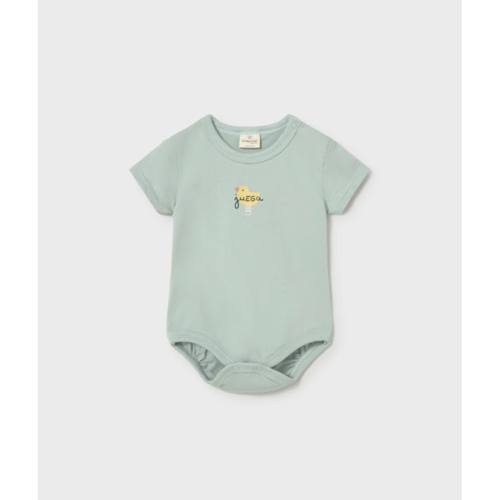 Mayoral MAYORAL - Mint-colored bodysuit with a duck toy print