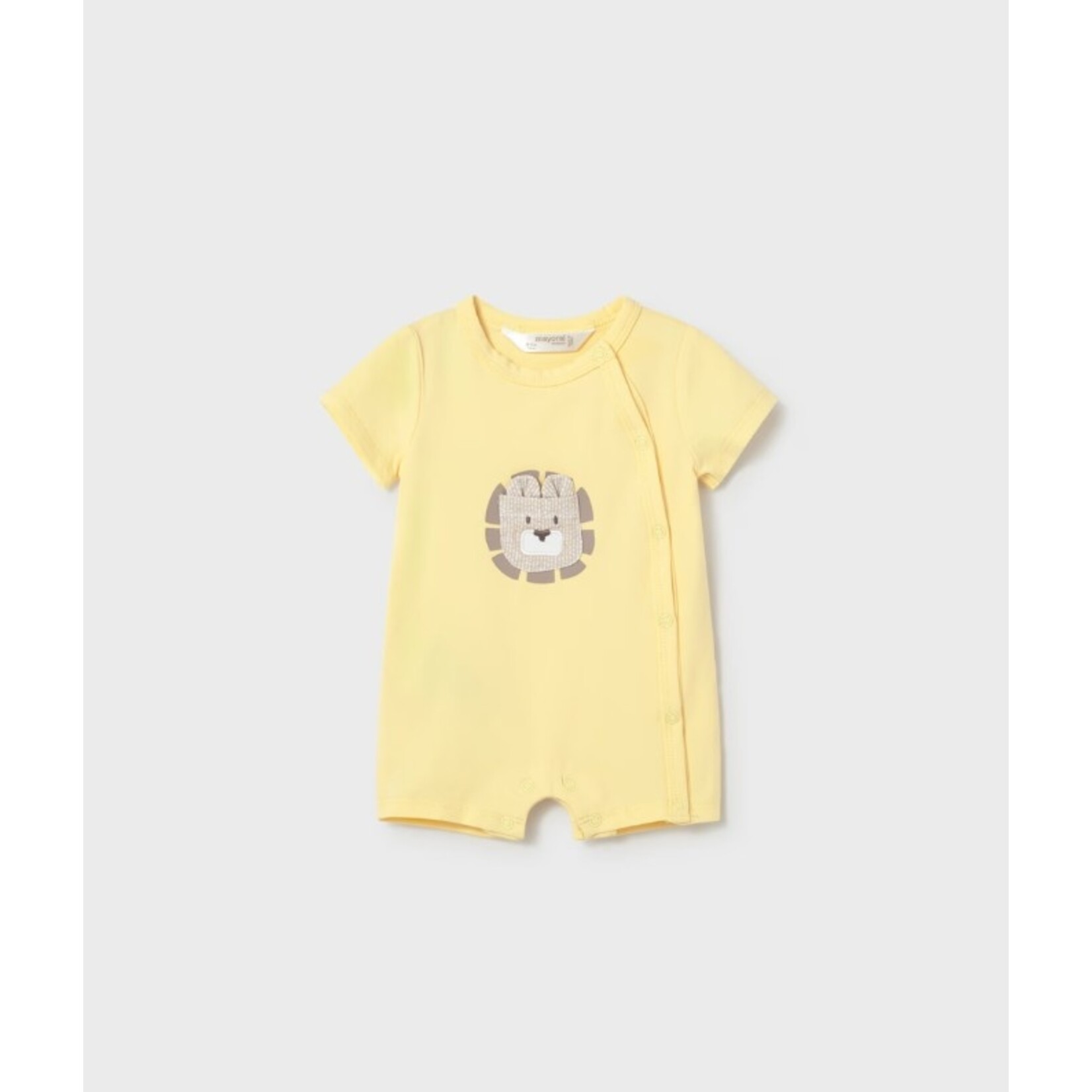 Mayoral MAYORAL - Grenouillère jaune avec une petit poche lion