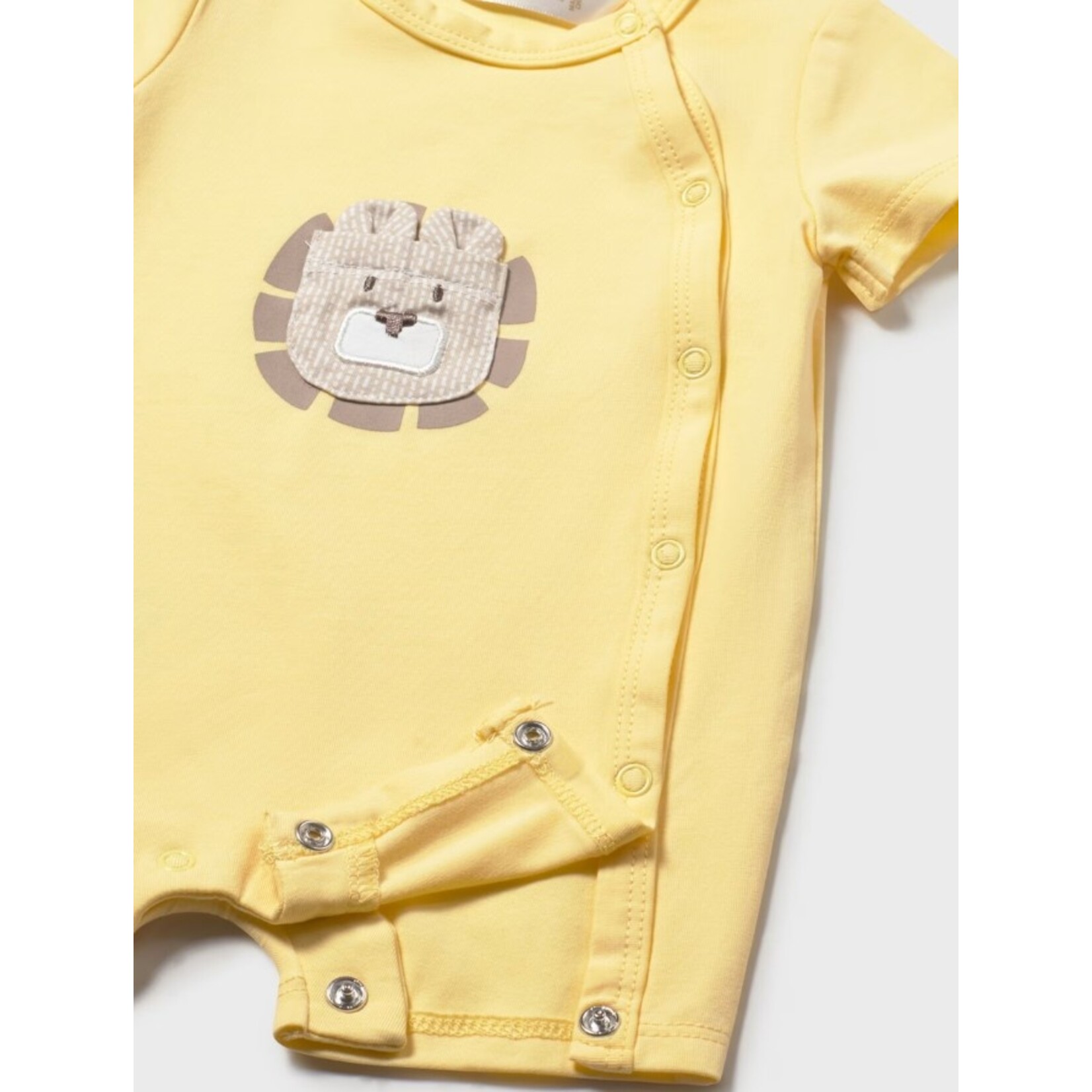 Mayoral MAYORAL - Grenouillère jaune avec une petit poche lion