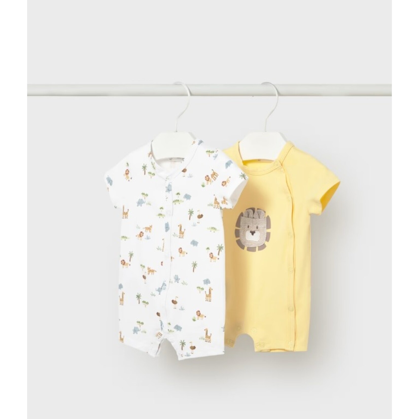 Mayoral MAYORAL - Grenouillère jaune avec une petit poche lion