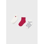 Mayoral MAYORAL - Pack of 3 pairs of socks - 'Hearts White-Red-Navy Blue'