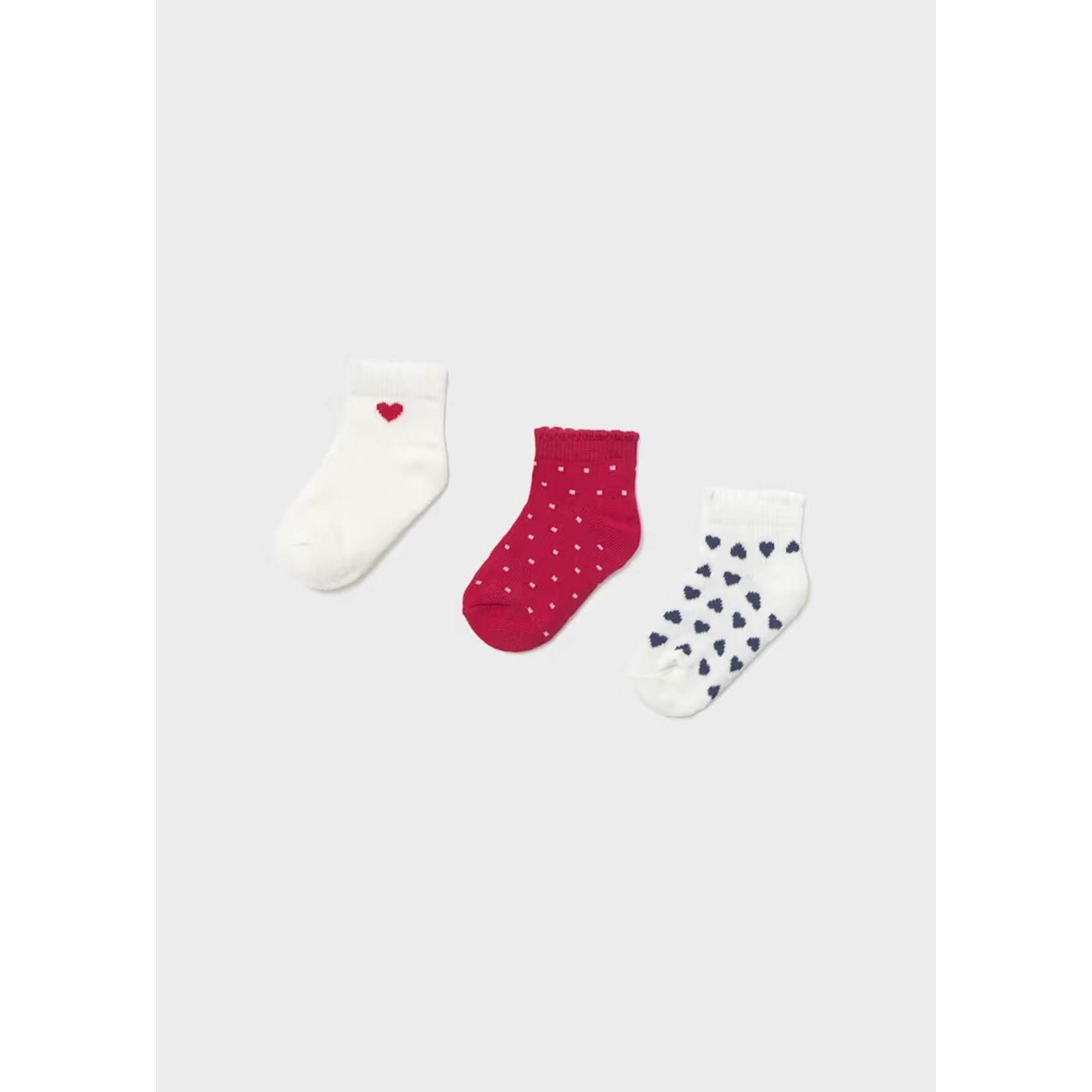 Mayoral MAYORAL - Lot de 3 paires de chaussettes  'Coeurs - Blanc-Rouge-Bleu marine'